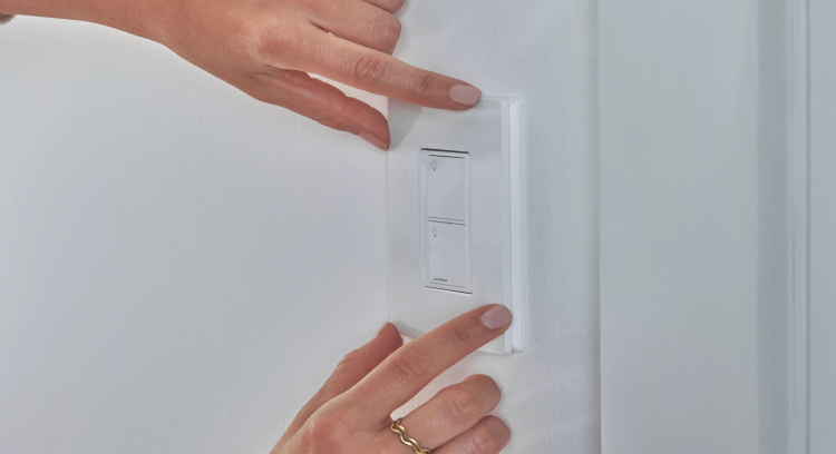 Pico remote on white kitchen entryway wall