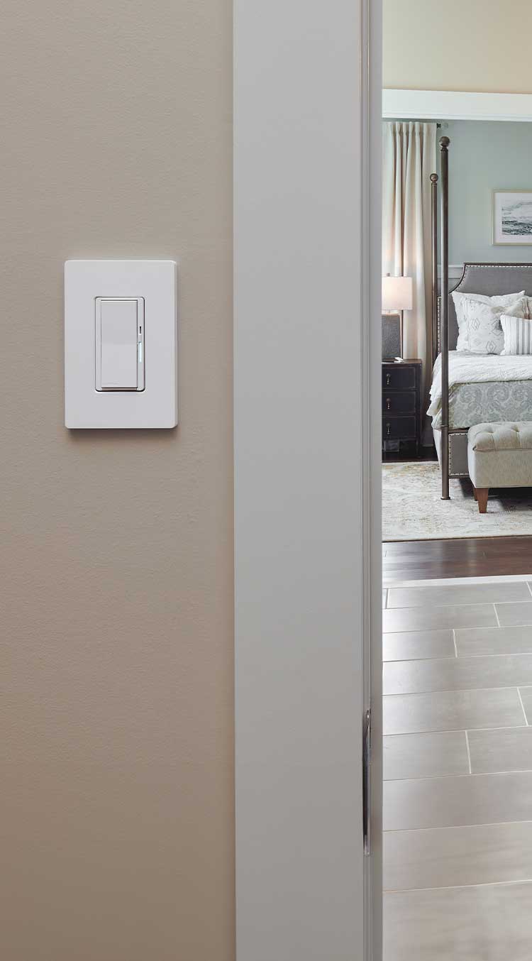 Diva smart dimmer on wall in bathroom