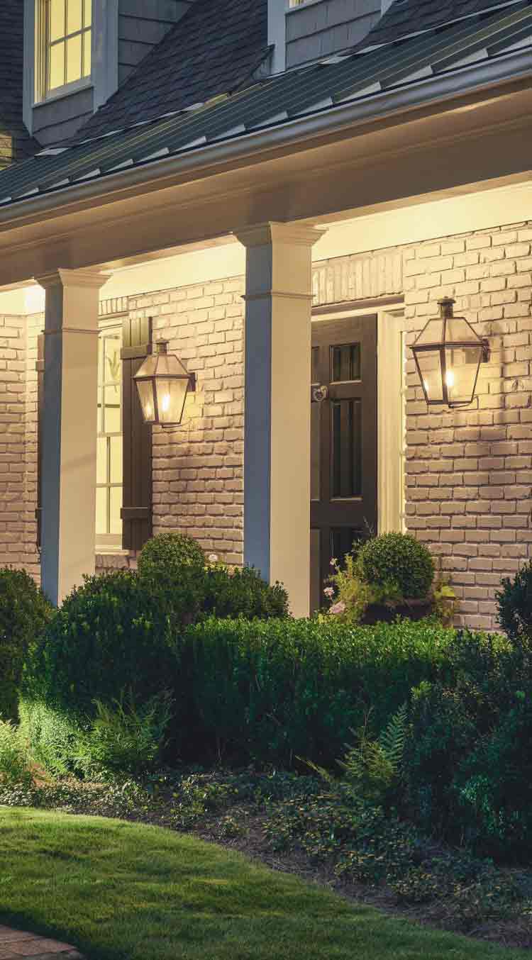 House exterior with smart outdoor lighting 